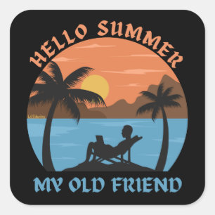 HELLO SUMMER MY OLD FRIEND SQUARE STICKER