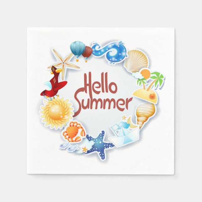 Hello Summer Napkin (Front)