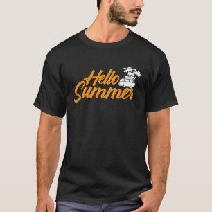 Hello Summer Ocean Tropical Beach Summer Vacation T-Shirt