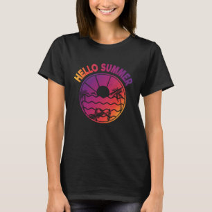 Hello Summer Ocean Tropical Beach Summer Vacation T-Shirt