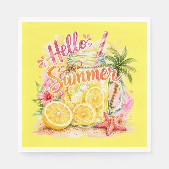 "Hello Summer" Paper Napkin (Front)