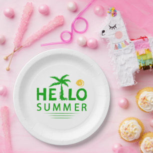 Hello Summer Paper Plate