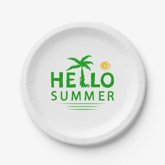 Hello Summer Paper Plate (Front)