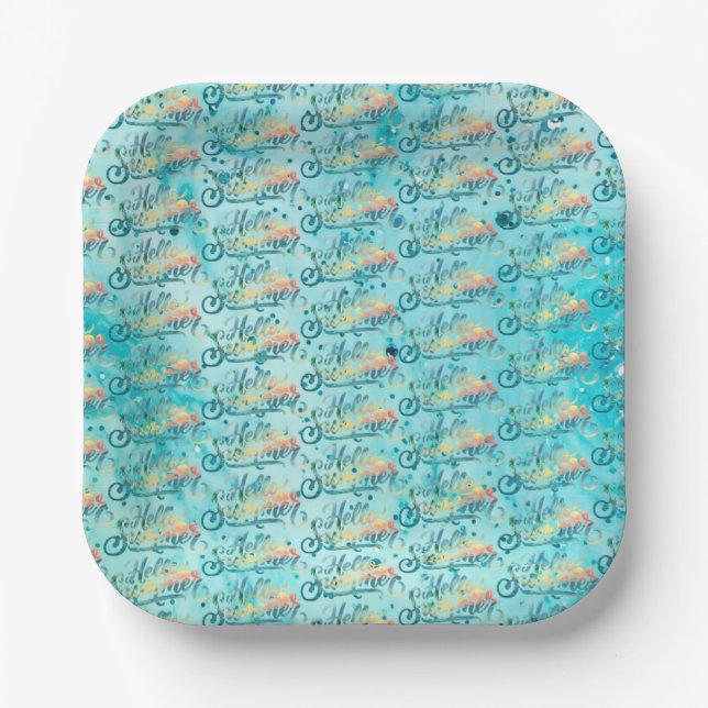 Hello Summer Paper Plate (Front)