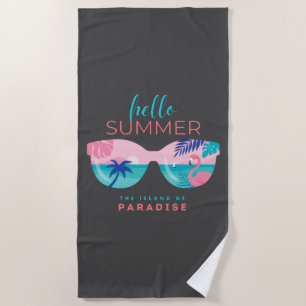 Hello Summer Paradise  Beach Towel