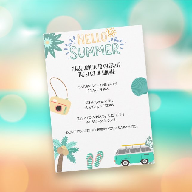 hello summer party  invitation (Creator Uploaded)