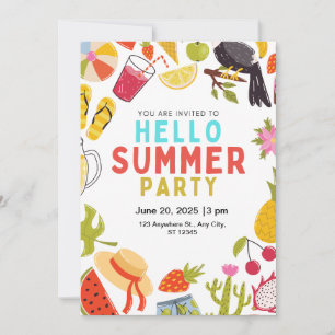   hello summer party invitation