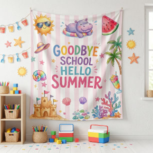 Hello Summer Party Stripes Tapestry