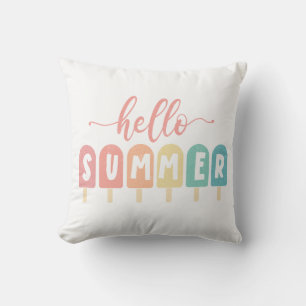Hello Summer Pastel Popsicles Cushion