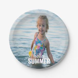 Hello Summer Photo Paper Plates