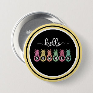 Hello Summer Pineapple Button
