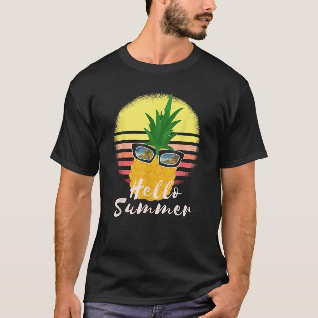 Hello Summer Pineapple Sunglasses Funny pineapple T-Shirt (Front)