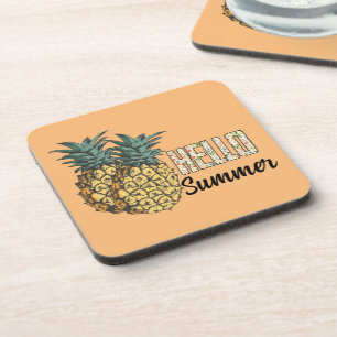 Hello Summer Pineapples Coaster