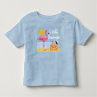 Hello Summer Pink Flamingo Design - Toddler Fine J