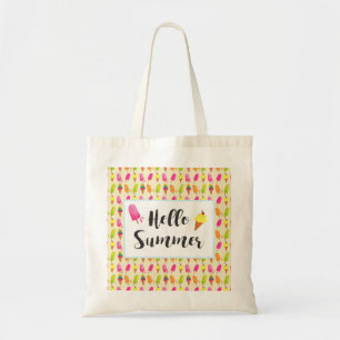 Hello Summer Popsicles and Ice Cream Tote Bag