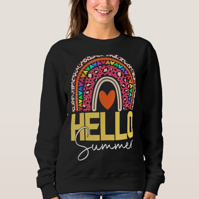 Hello Summer Rainbow Leopard 8 Sweatshirt (Front)