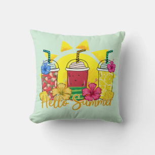 Hello Summer Refreshing Tropical Fruit Smoothie Cushion