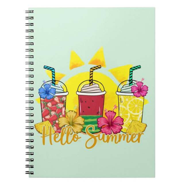Hello Summer | Refreshing Tropical Fruit Smoothie Notebook (Front)