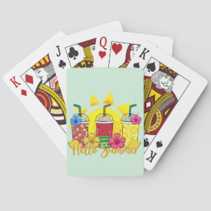 Hello Summer Refreshing Tropical Fruit Smoothie Playing Cards