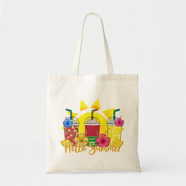 Hello Summer | Refreshing Tropical Fruit Smoothie Tote Bag (Front)