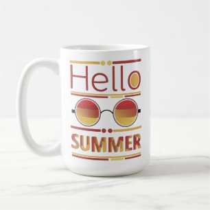 Hello Summer Retro Sunset Sunglasses Tee Coffee Mug