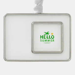 Hello Summer Silver Plated Framed Ornament
