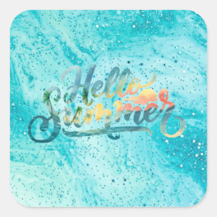 Hello Summer Square Sticker