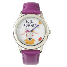 Hello Summer Stainless Steel Violet Child Watch