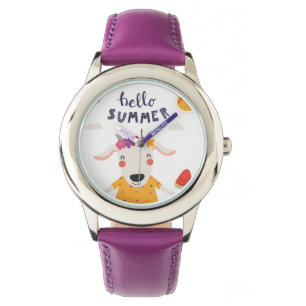 Hello Summer Stainless Steel Violet Child Watch