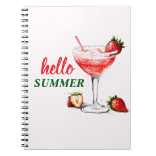 Hello Summer Strawberry Cocktail Notebook