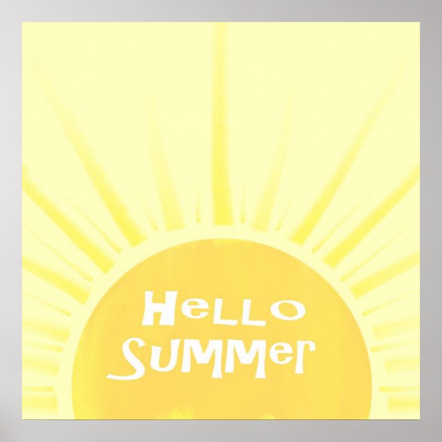 Hello summer sun painting art poster (Front)