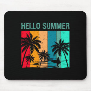 Hello Summer - Sun Sea and Sand - Summer Surfing Mouse Pad