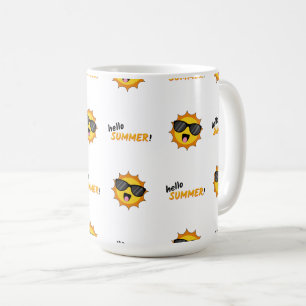Hello Summer Sun with Sunglasses Coffee Mug