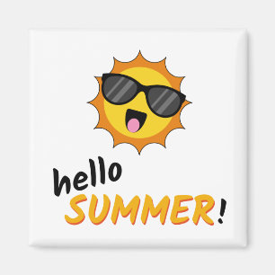 Hello Summer Sun with Sunglasses Magnet