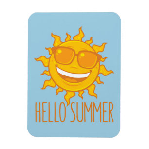 Hello Summer Sun With Sunglasses Magnet