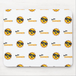 Hello Summer Sun with Sunglasses Mouse Pad