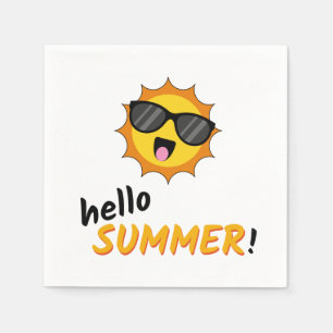 Hello Summer Sun with Sunglasses Napkin