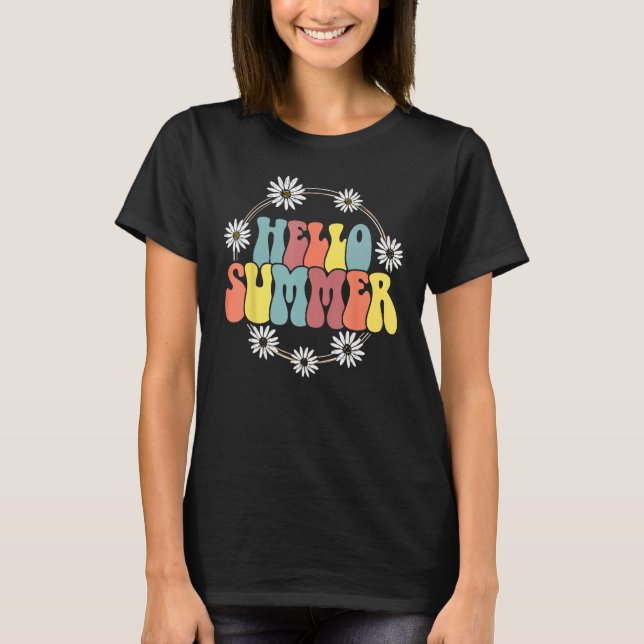 Hello Summer Sunflower Family Vacation Hawaii Beac T-Shirt (Front)