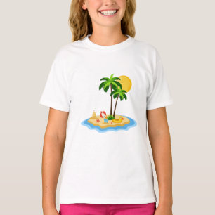 Hello Summer Sunshine Retro Circle Vintage Beach T-Shirt