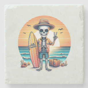 Hello Summer - Surfer Stone Coaster
