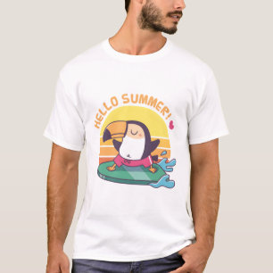 Hello Summer, Surfing Toucan T-Shirt