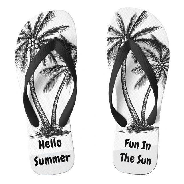 Hello Summer Thongs (Hello Summer Text Flip Flops!)