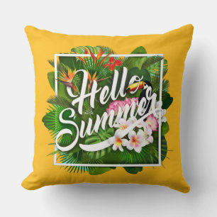 Hello Summer Throw Pillow