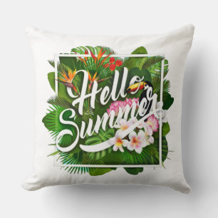 Hello Summer Throw Pillow