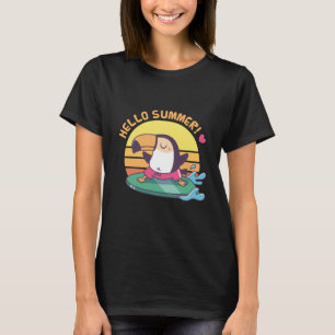 Hello Summer, Toucan on Surfboard T-Shirt