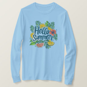 Hello Summer Tropical Citrus Graphic T-Shirt