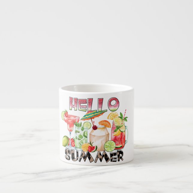 Hello Summer Tropical Drinks Mug – Refreshing Vibe (Front)