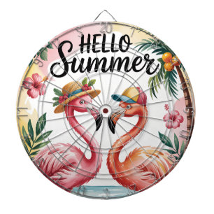 Hello Summer Tropical Flamingos & Sunny Splash Dartboard