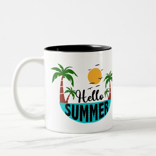 Hello Summer Two-Tone Coffee Mug (Left)