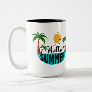 Hello Summer Two-Tone Coffee Mug